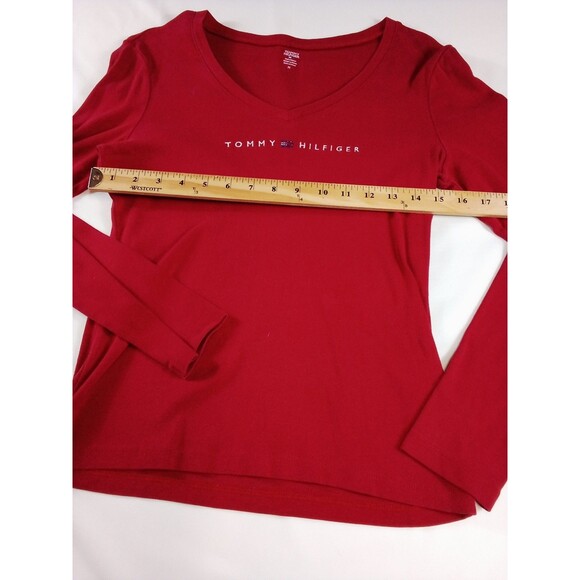 Women's Vintage Style Red Tommy Hilfiger Long Sleeve T-shirts Size Medium‎ - Picture 10 of 13